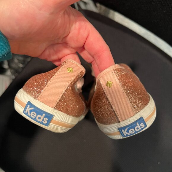 kate spade keds champion glitter sneakers shoes rose gold size 6 like new no tag - Picture 5 of 7